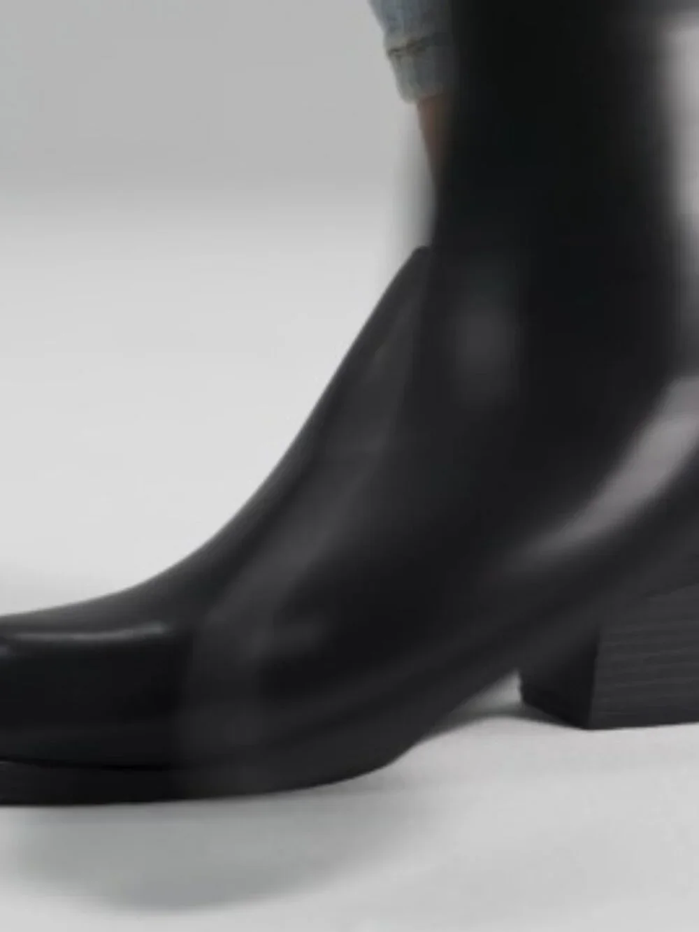 Ankle Boots Fall Boots Leather Thick Heel Side Zip Low Chunky Heeled Booties